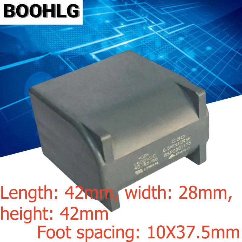 2PCS C3D 6.5UF 1500V DC thick copper pin high voltage shutdown pole-less capacitor