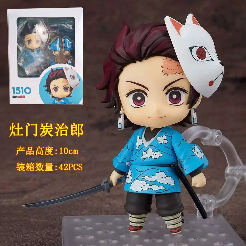 Figura de Anime Nendoroid 1510 de Tanjiro Kamado Versión Q, Modelo de PVC, Juguete con Caras Intercambiables, Máscara de Zorro, Muñeco Coleccionable, Regalo