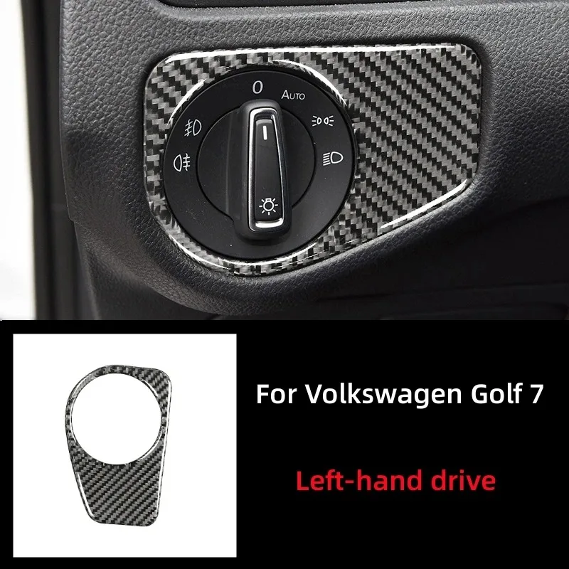 

For Volkswagen Golf 7 Gti Mk7 2013-2019 Carbon Fiber Auto Headlight Switch Decoration Frame Cover Trim Sticker Car Accessories
