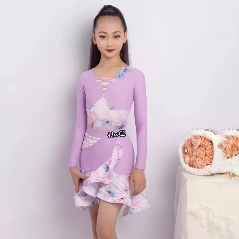 

Women's Autumn/Winter Children's Performance Clothing Professional Dance Skirt Latin Clothing Grading Training suit