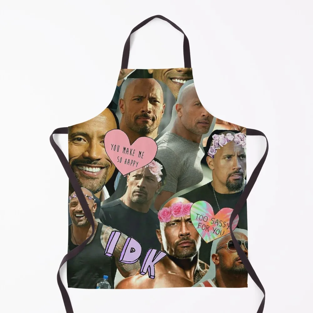 

The Rock Dwayne Johnson Apron Home Utensils kitchen girl Chef Accessories bib Apron