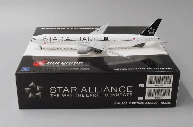 JC WINGS ダイキャスト 1/400スケール ボーイング 合金製模型飛行機 ボーイング B777-300ER B-2032 KD4102 飛行機のおもちゃ 男の子向けギフトボックス