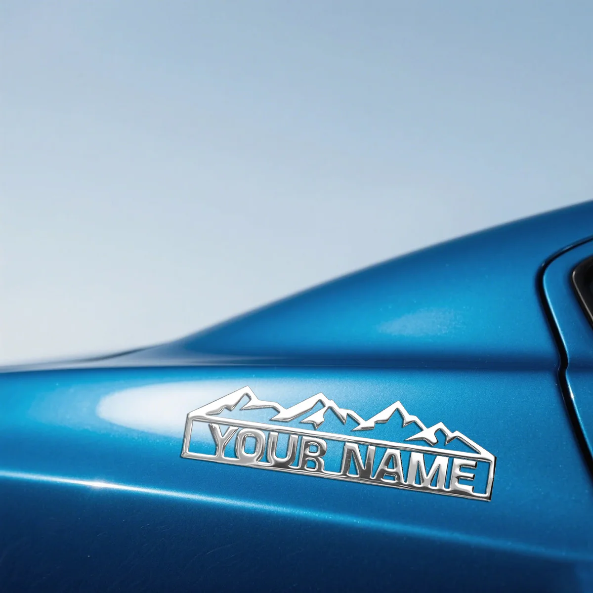 1PC 3D Metal Mountain Customized Logo Rear Trunk Side Fender Car Emblem Badge Decals For Auto Stickers Waterproof Accessories image 3