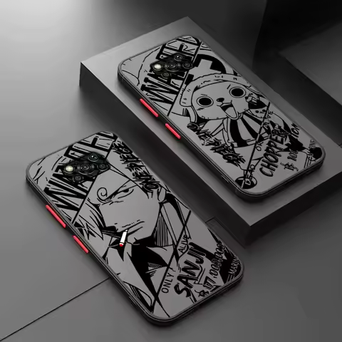 One Piece Comic Art Cool Frosted Translucent For Xiaomi Mi Poco X5 X4 X3 M6 M5S M5 M4 M3 F5 F4 F3 GT Pro 5G Funda Phone Case
