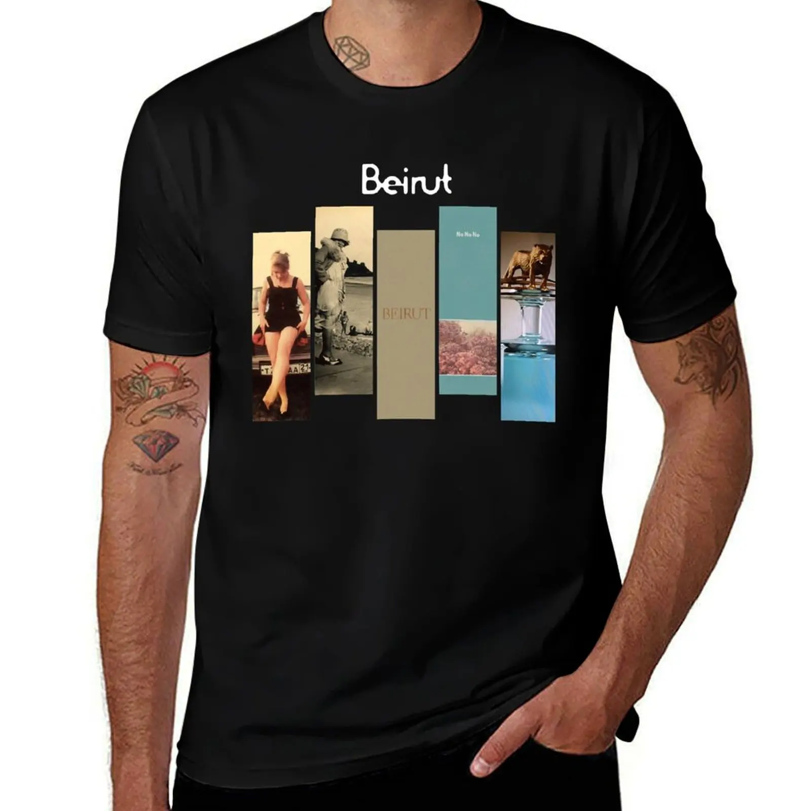 

shirt t t custom cotton T-Shirt man cotton shirt t Beirut print discography shirts man