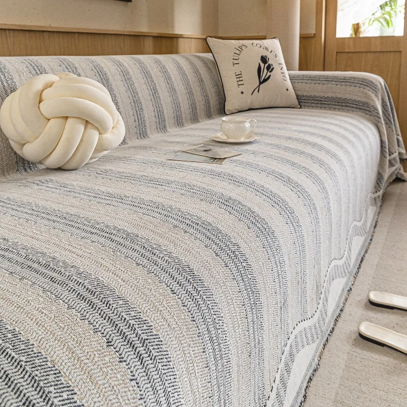 Bohemia Sofa Blanket Chenille Fabric Sofa Covers Four Seasons Universal Tassel Throw Blankets Anti-cat Scratch Protector