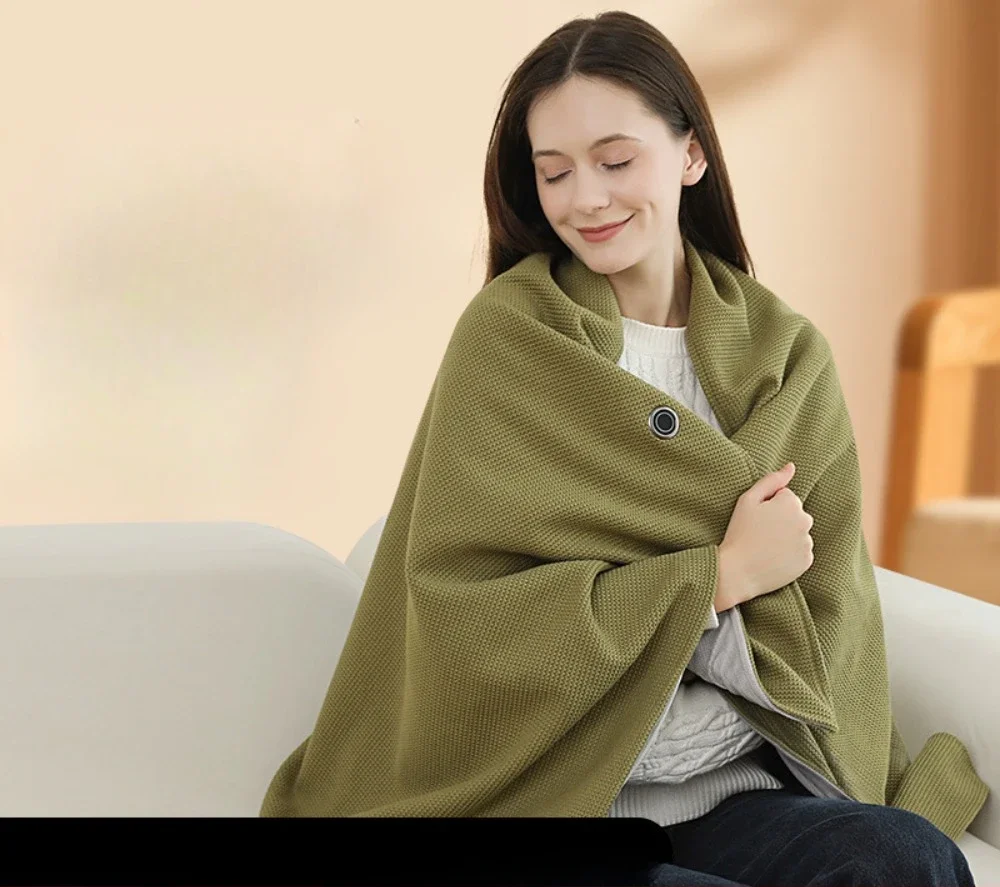 Electric Blanket Heating Shawl USBcharging Keep Warm Body Leg Shouder Back Carbon Fiber Heating Pad Soft Comfortable Home Office