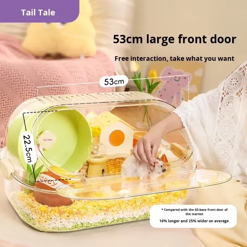 TailTale 62cm Clear Hamster Cage with Full View Large Front Opening for Access Cute Design for Syrian Hamster Small Pet view 2