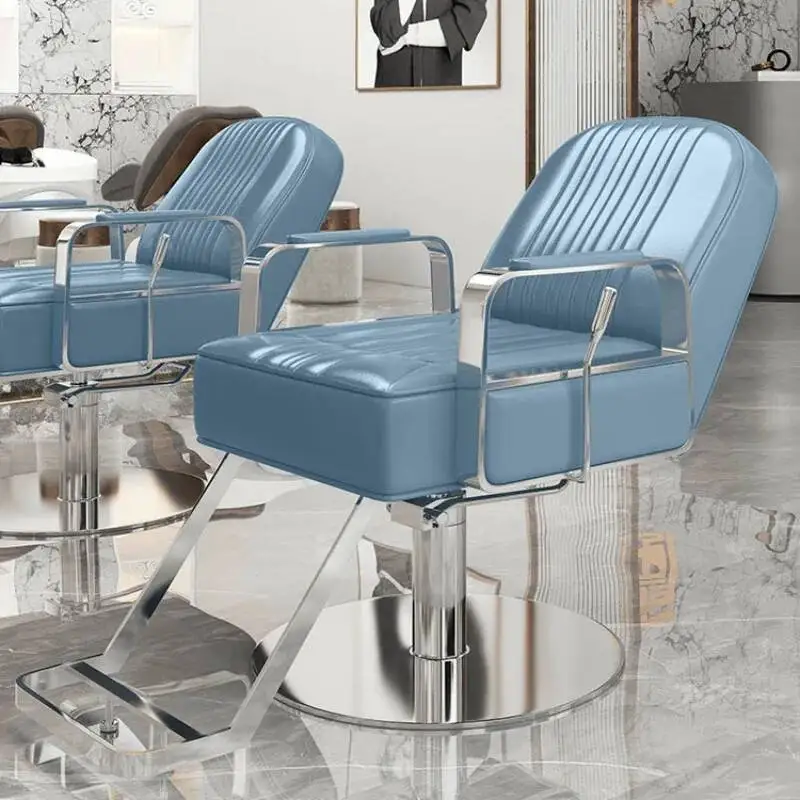 الكراسي الدوارة الجمالية الحلاق صالون تصفيف الشعر عرض كرسي عجلات صالون الحلاقة دائم مريح Friseurstuhl كرسي