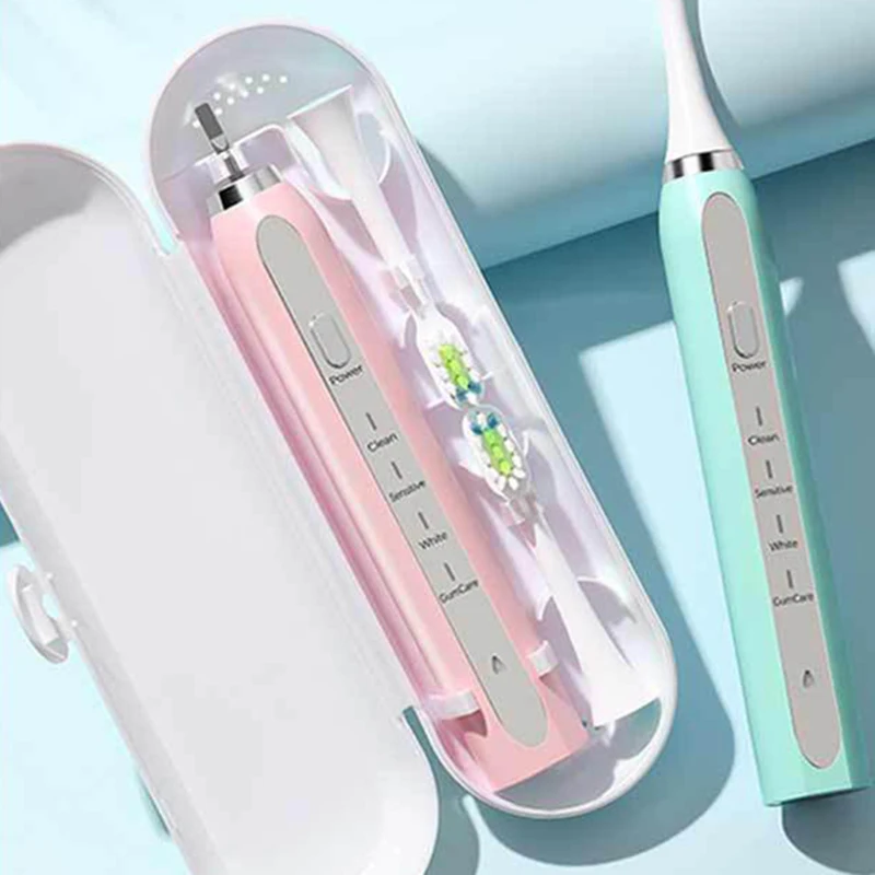 فرشاة أسنان كهربائية بالموجات الصوتية 4 طرق IPX7 مقاوم للماء Fasth رئيس فرشاة الكبار USB شحن WDD-A70 هدية زوجين