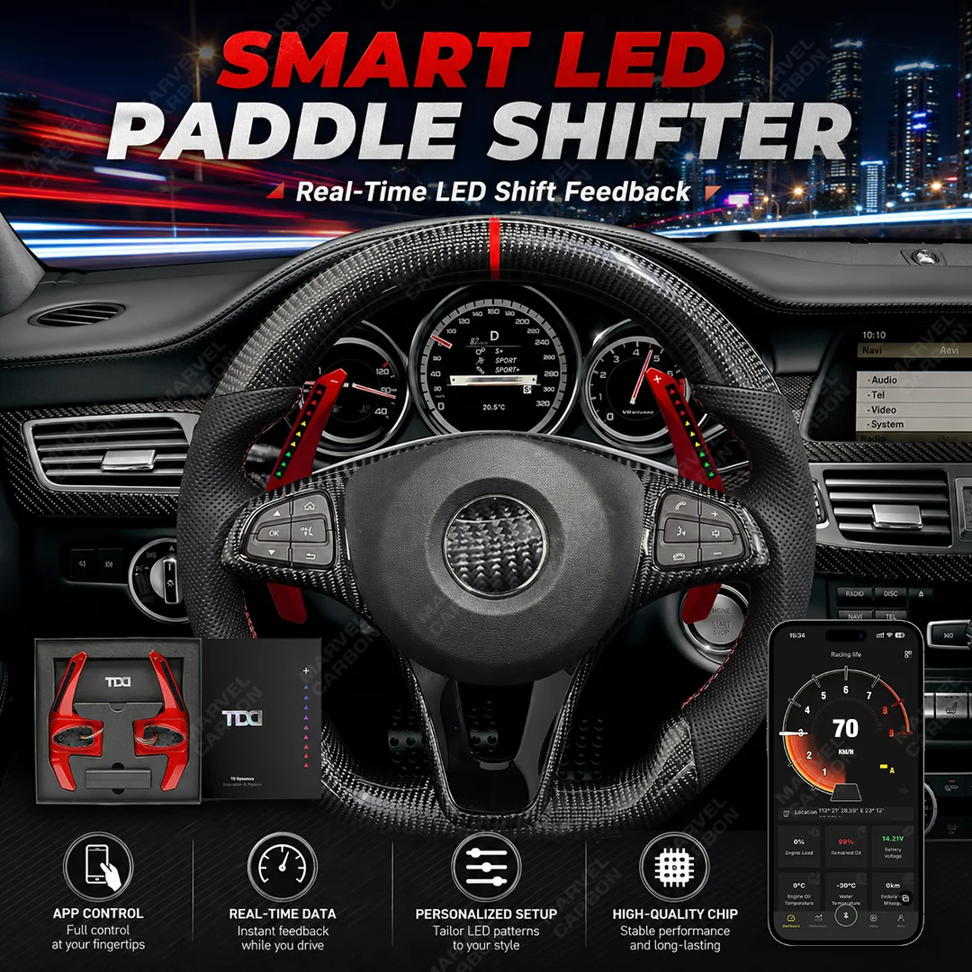 MC LED Smart Paddle Shifter Model Smart ONE For Mercedes Benz  2015-2022 Mobile Phone Connection APP Control