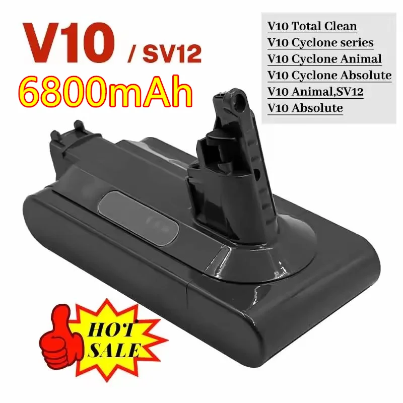 

2025 For Dyson V10 6800mAh 25.2V Battery for Dyson SV12 Battery Absolute Animal Li-ion Vacuum Cleaner Rechargeable BATTERY SV12