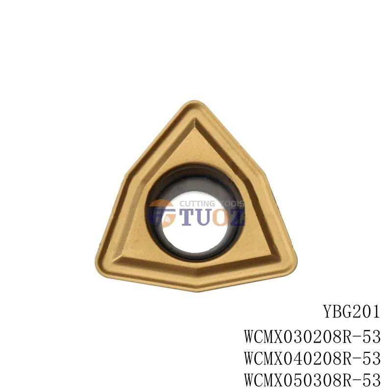 Original WCMX030208R-53 WCMX040208R-53 YBG201 WCMX 0302 0402 U Drilling Bit Carbide Insert CNC Lathe Turning Blade Cutting Tool