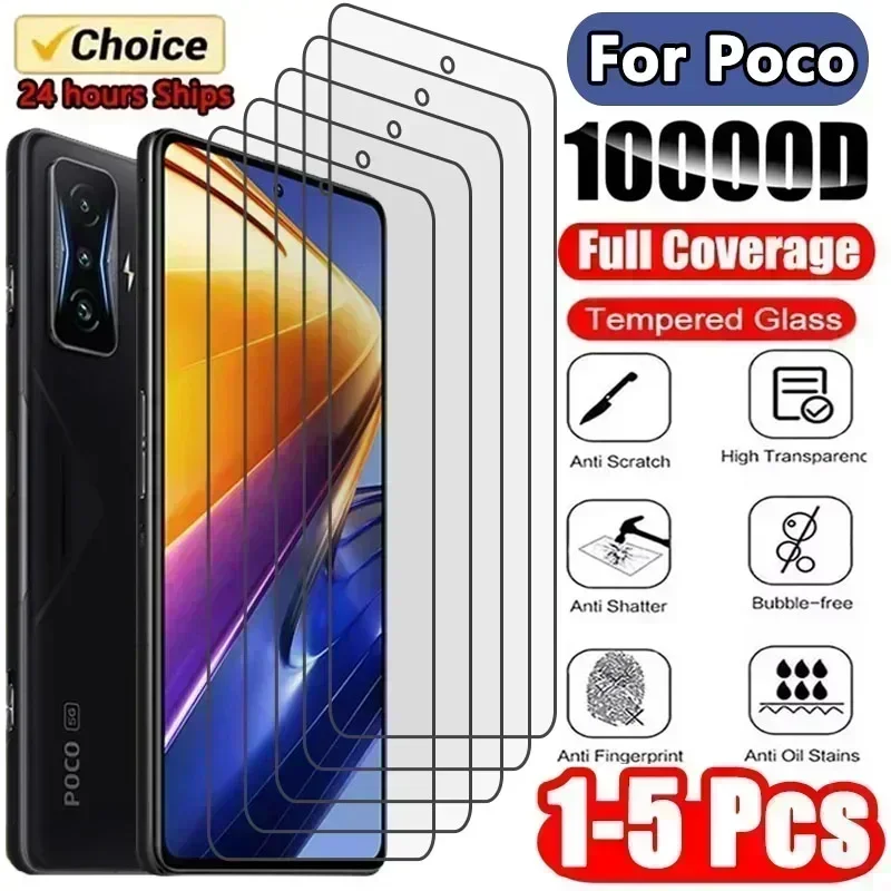 

1-5Pc Protective Glass for Poco X3 Pro X3 NFC M5S M5 Film Screen Protector for Xiaomi Poco F3 F4 GT F2 Pro M3 M4 X4 Pro 5G Glass