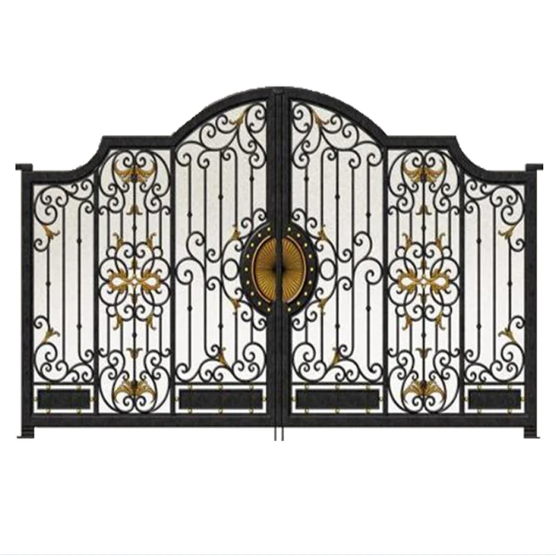 Outdoor Large Luxury Double Door Iron Gates Wrought Iron Gate Designs