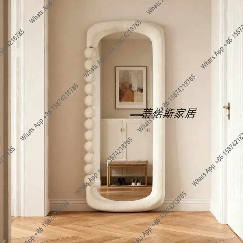 X American Full Body Mirror Creamy Style Creative Fitting Mirror Wall Hanging Special-shaped Floor Creative Decorative Art