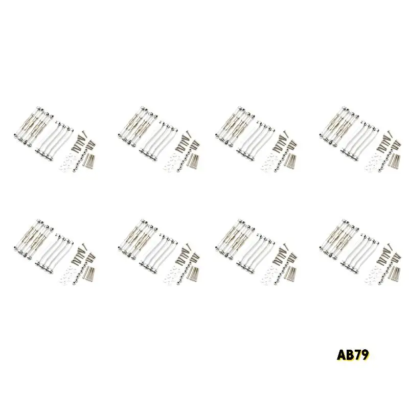 64X Metal Chassis Pull Rods Link Suspension Tie Rod For MN D90 D91 D96 D99 D99S MN90 MN99S 1/12,Silver
