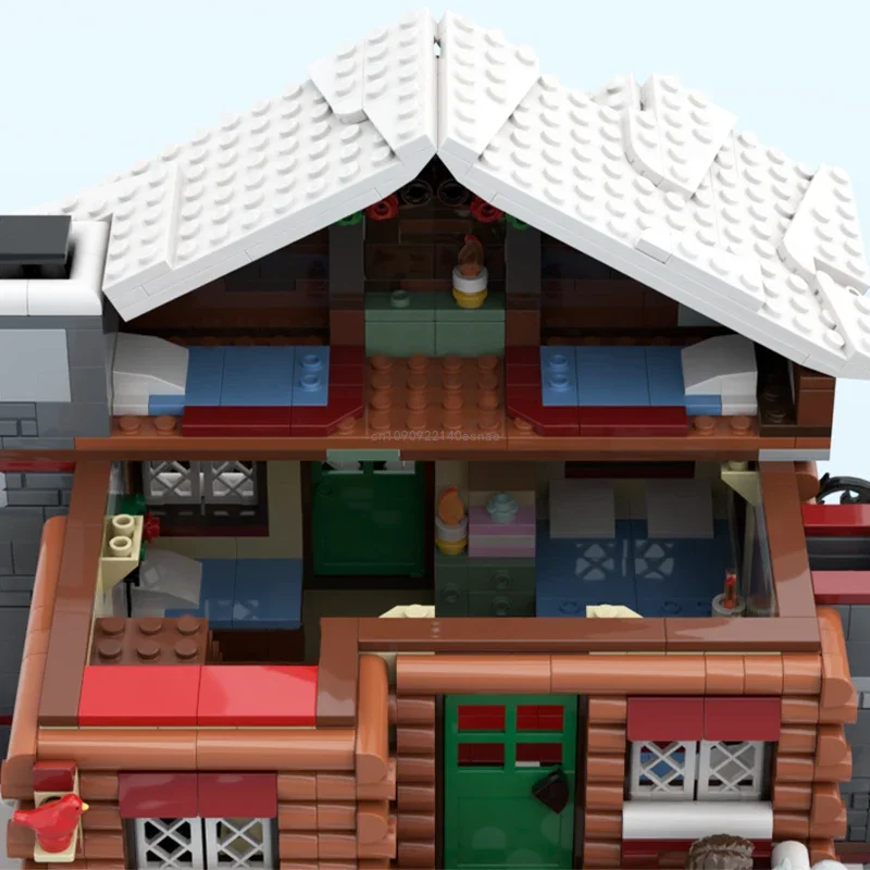 New City Hot Selling Street View Moc 10325 Winter Village Series Alpine Lodge Building Creative Ideas ChildrenToy GiftBlocks