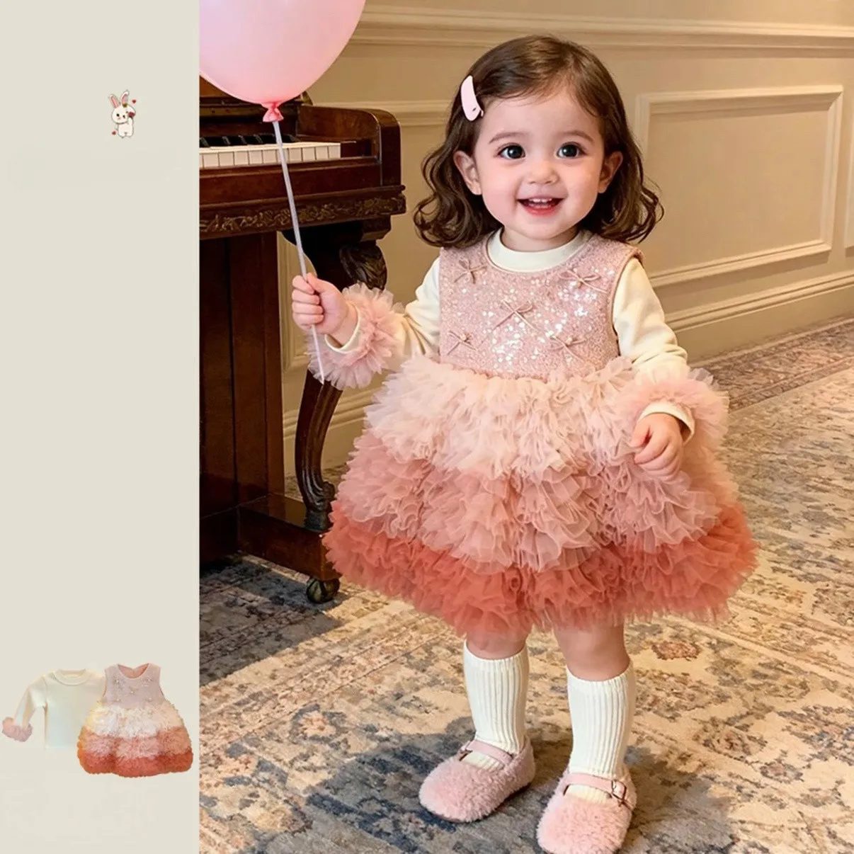 Baby Girls Boutique Floral Mesh Tutu Dress Princess Kids Sweet Cake DRess 2026 Party Flower Carnival holiday Clothing