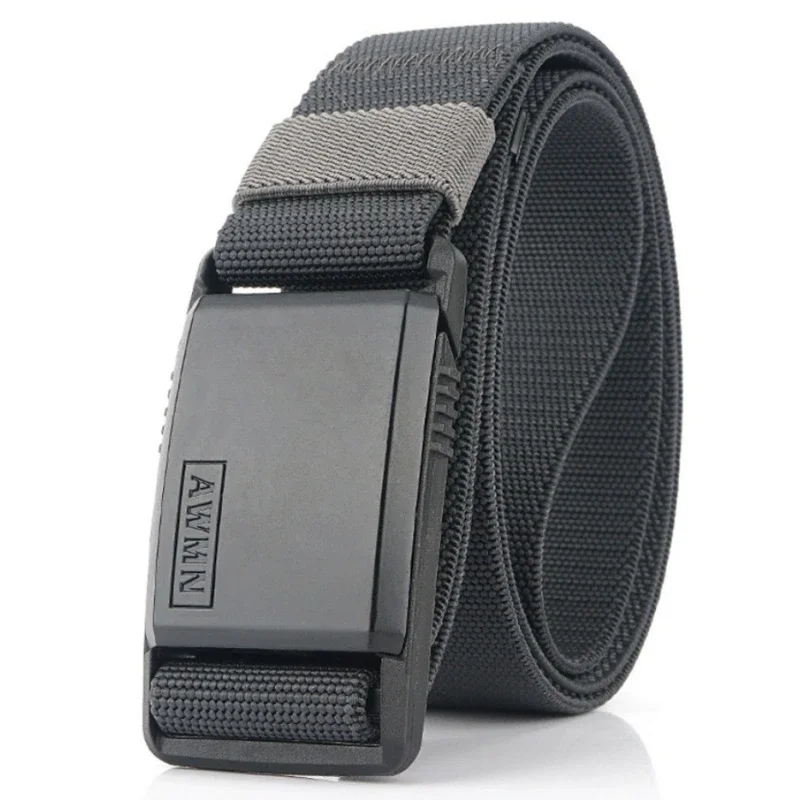 Men Nylon Belt Magnetic Buckle Adjustable Belts For Men Military Combat Elastic Belts High Quality Wear-resistant