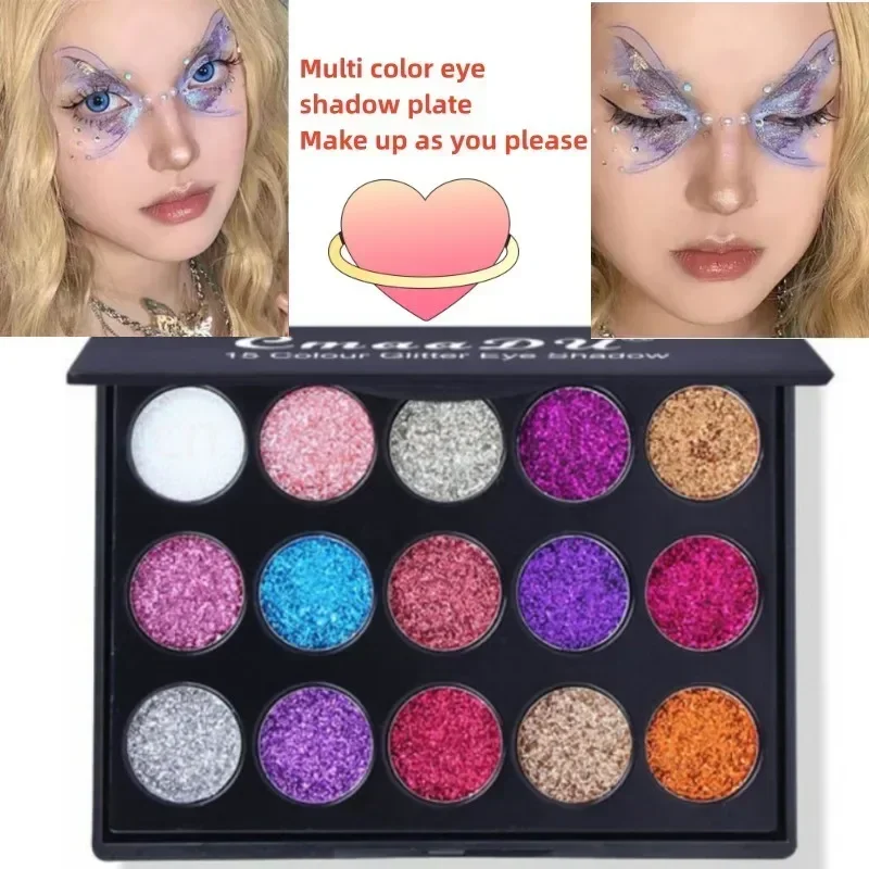 15 Kleur Oogschaduw Palet Blijvende Diamant Pailletten Glinstering Glitter Nagel Glitter Gel Markeerstift Make-Up Party Cosmetica Polychroom