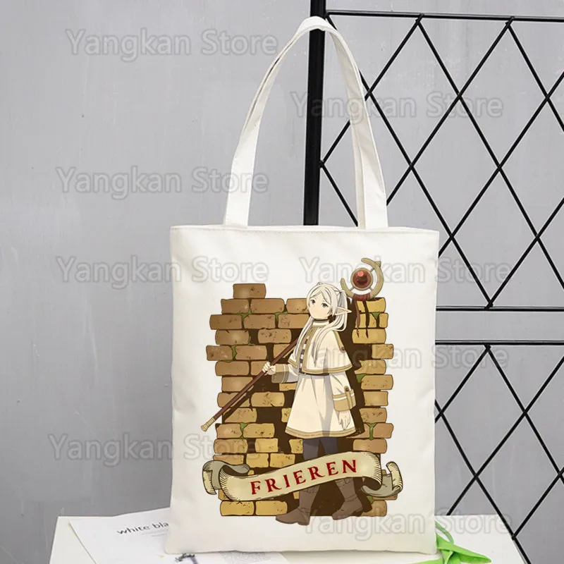 Frieren Shopping Bag Canvas Shopper Jute Bag Foldable Reusable Bags Cabas Shopper Canvas