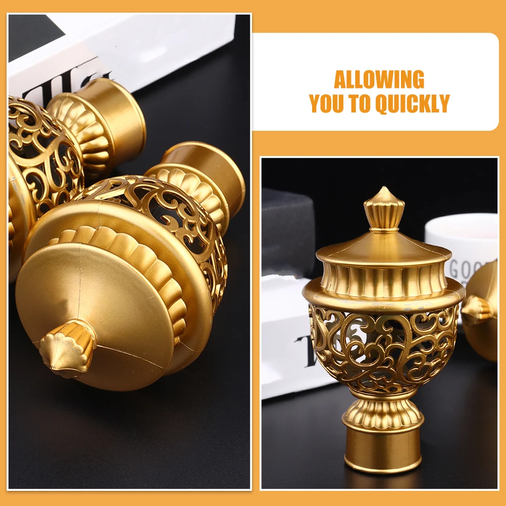 10개 창문 커튼 봉 장식용 엔드 캡, 우아한 유럽 스타일 장식용 드레이프 팁, 침실 거실 커튼 하드웨어용