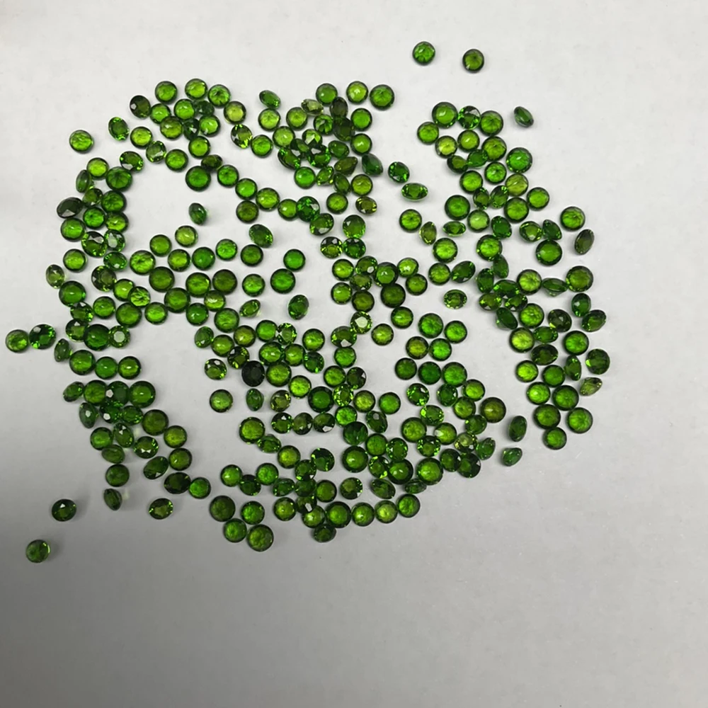 공장 도매 천연 Diopside 느슨한 돌 라운드 컷 5mm 에메랄드 보석 ​ 반지 귀걸이 목걸이 DIY 쥬얼리 액세서리