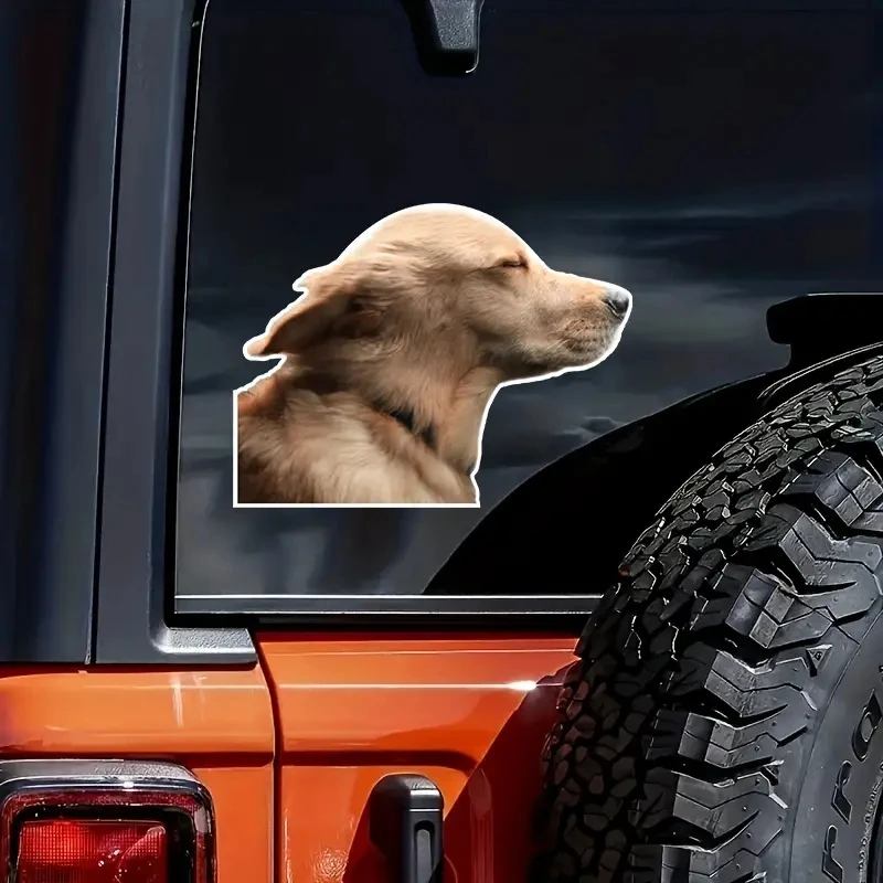 Dog Window Stickers (Right Side) Creative Vinyl Waterproof Decal Sticker For Car, Laptop, Wall Window, Bumper