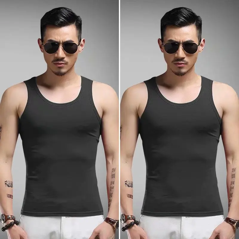 

Qui Dry Modal Ice Silk Vest Men's Thin Svel T-irt Sports Fitn over the Bar oulder Sweatirt Summer Youth Faion