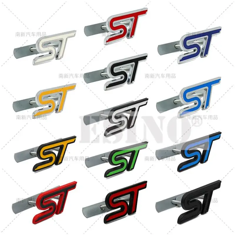 3D ST Auto Front Grill Metall Abzeichen Emblem Für Auto Körper Zubehör Auto Styling Abzeichen Aufkleber für Ford Focus Fiesta rand