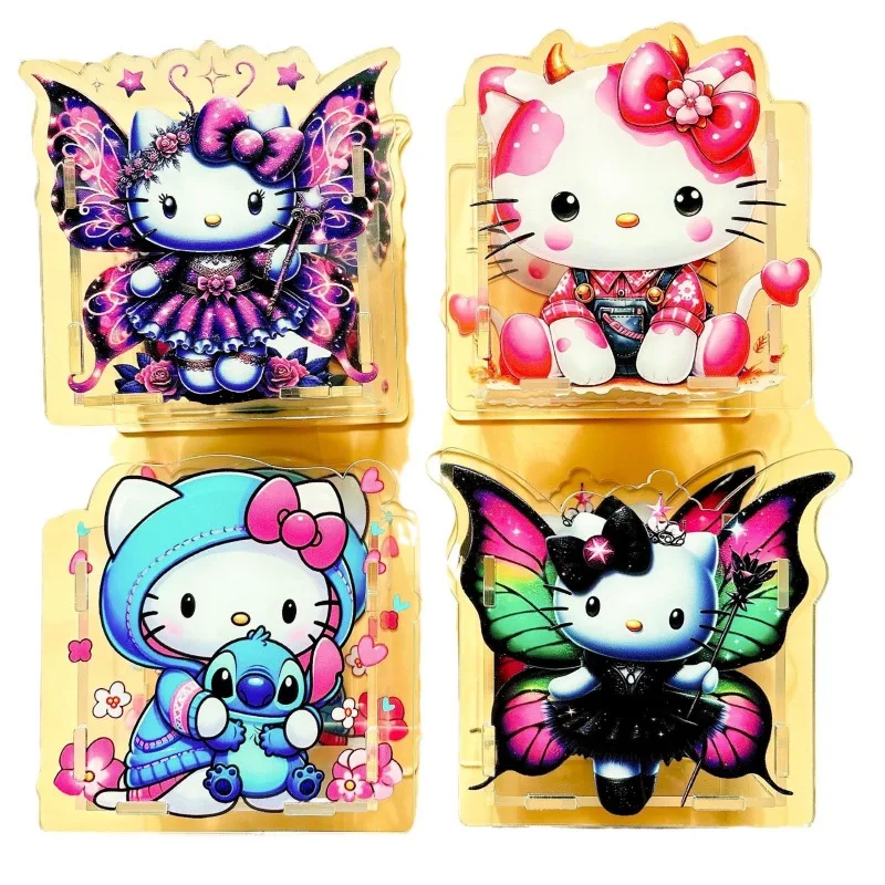 

Sanrio Series DIY Acrylic Pen Holder Stationery Box HelloKitty Acrylic Pen Case Creative Gift Cosmetic Case 10cm