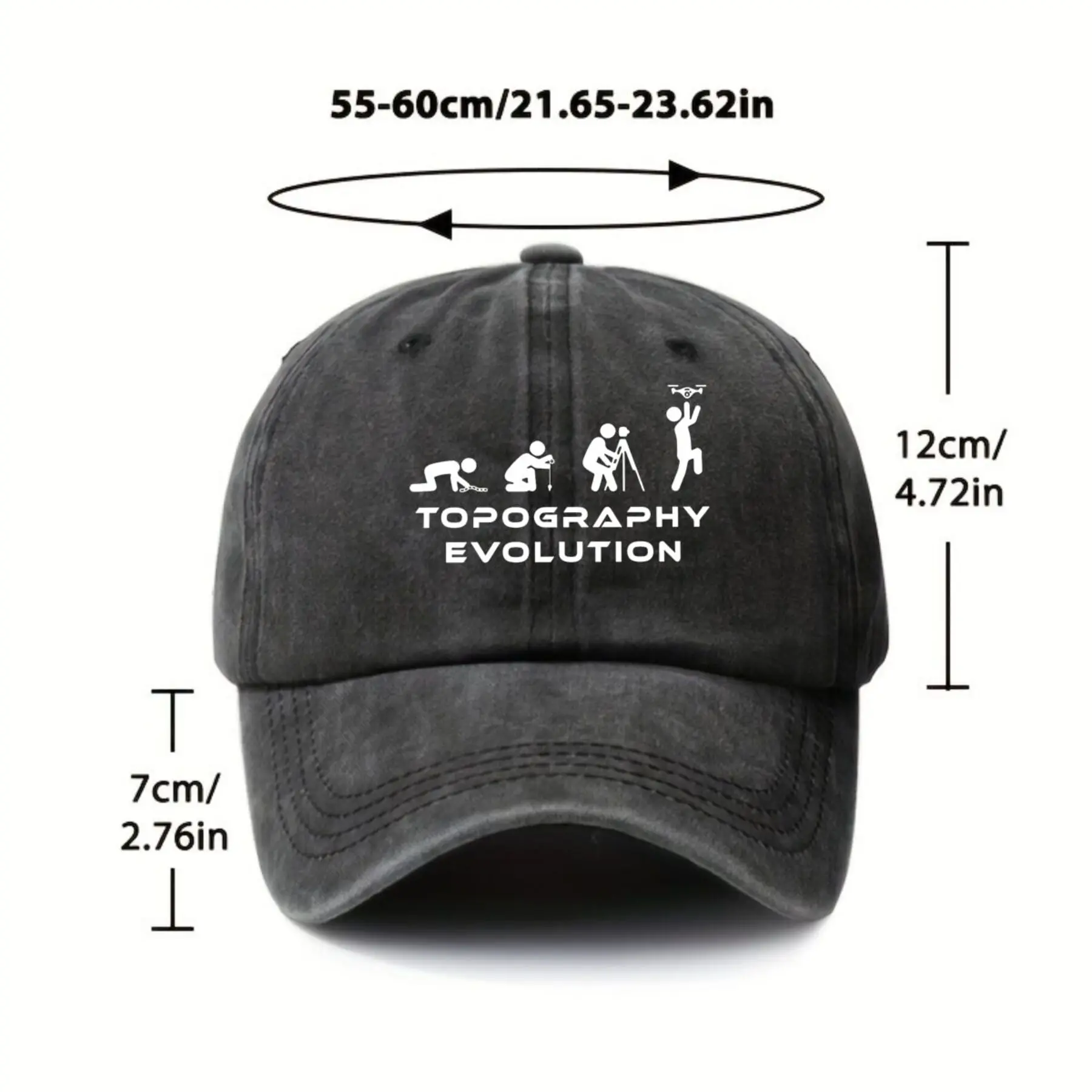 Topography-Evolution-Graphic-Unisex-Washed-Cotton-Baseball-Cap-for-Outdoor-Sports-Casual-Wear