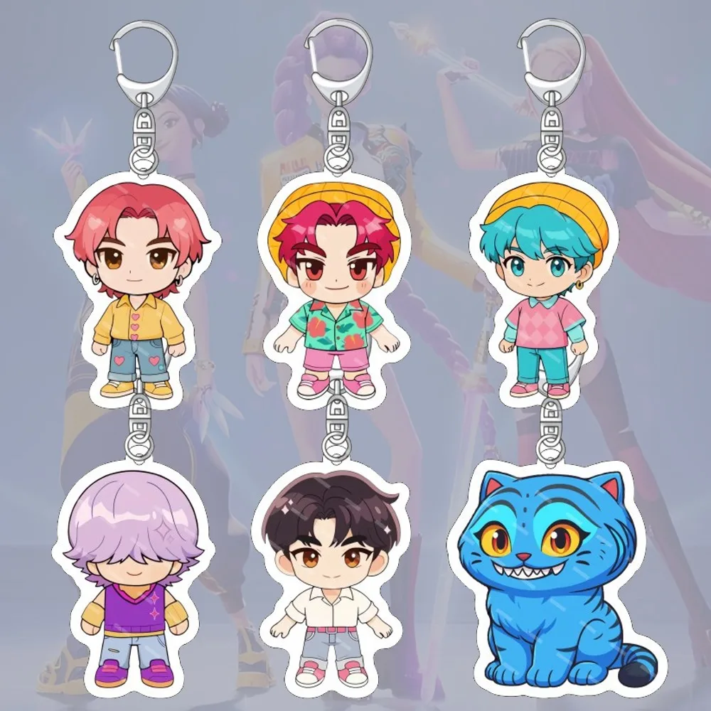 

KPop Demon Hunters Rumi Mira Zoey Jinu Baby Acrylic KeyChain Custom Anime Peripheral Cartoon Cute Backpack Pendant Festival Gift