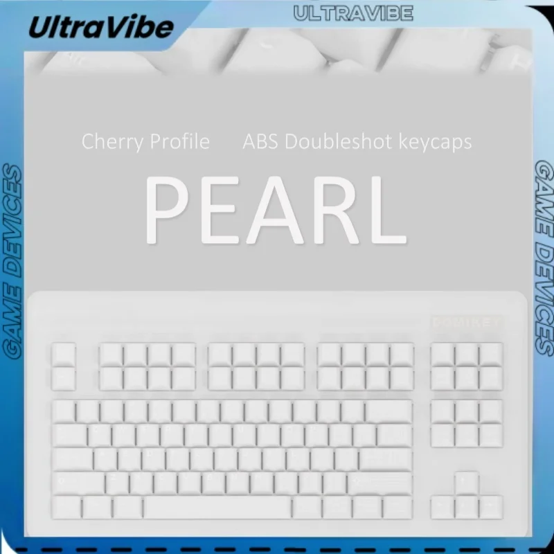 

Колпачки для клавиш DOMIKEY PEARL из белого нефрита, высота вишни, пластиковые жалюзи из АБС-пластика, прозрачные вторичные формовочные колпачки для механической клавиатуры