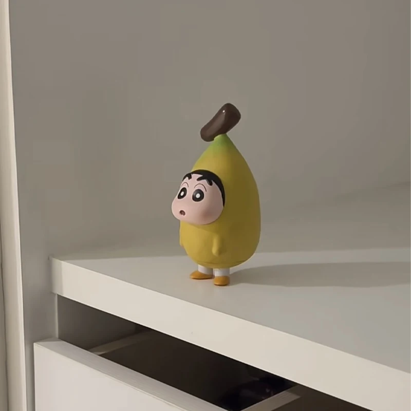 12cm Cute Banana Crayon Shin-Chan Anime Figure Kawaii Model Doll Collectibles Ornaments Toys Children Birthday Gifts Kids Toy