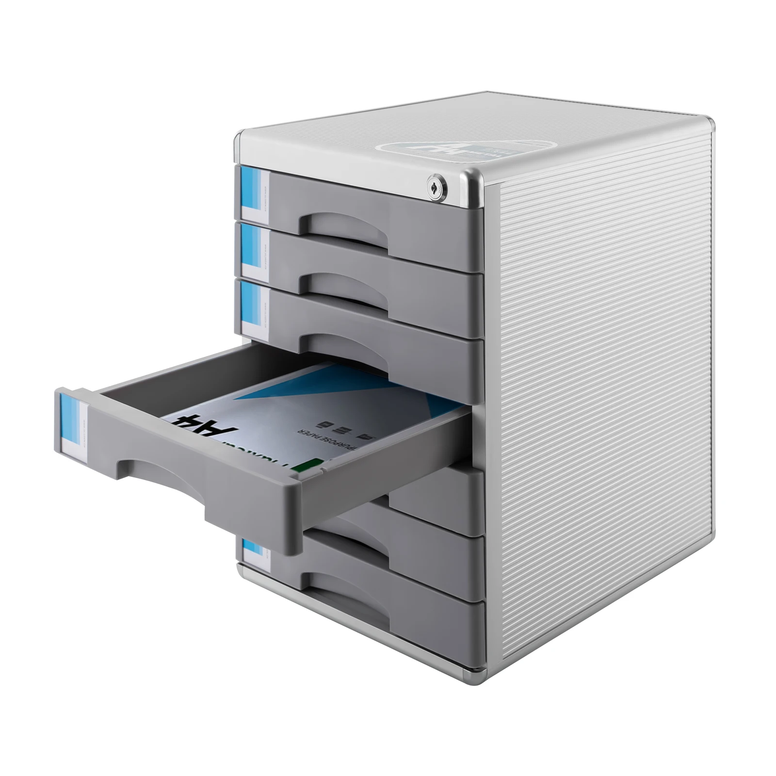 Office Filing Cabinet, 7 Drawer Aluminum Alloy Desktop File Cabinet ,with Lock for Home & Office NEW