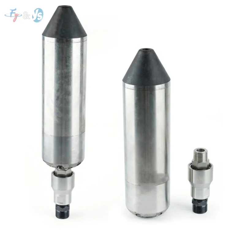 1'' Stainless Steel Sewer Cleaning Nozzle, Super Long Hole High Pressure Jet Nozzle, Drain Pipe Cleaner Tool for Clog Removal