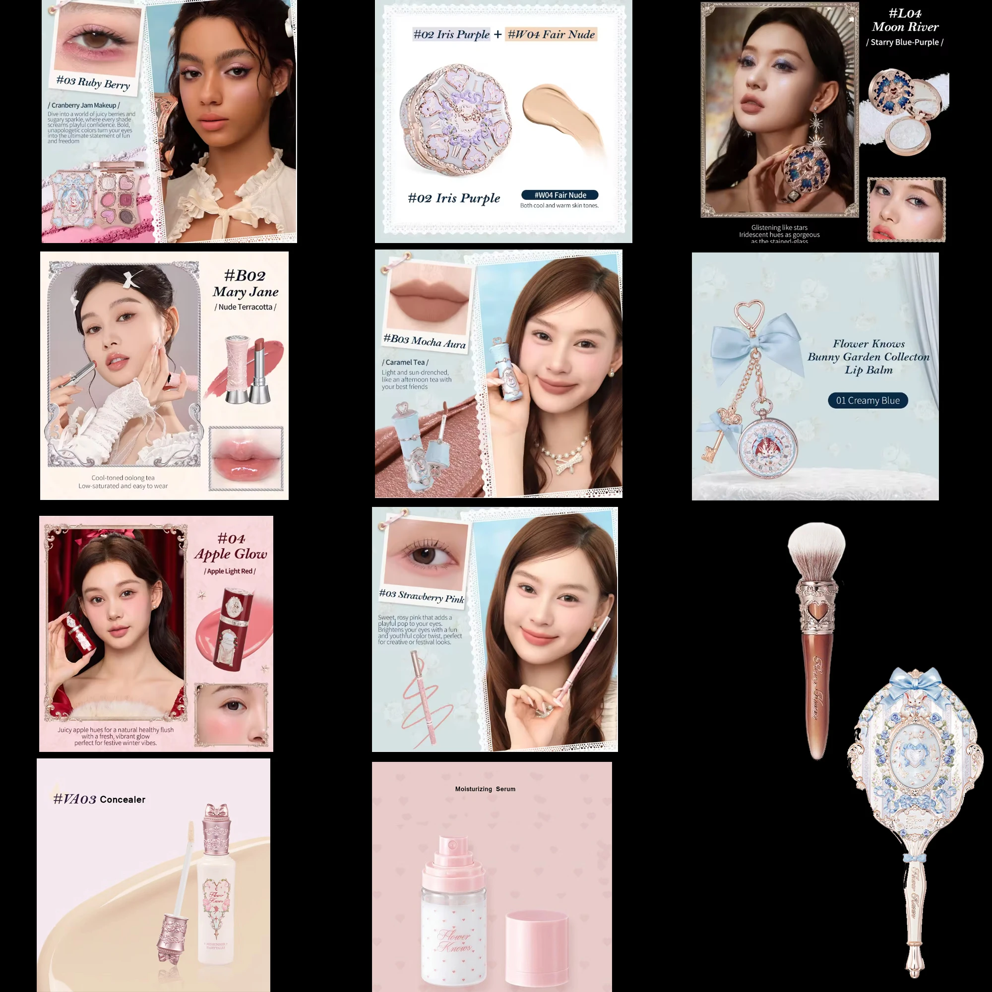 Flower Knows All in Make-up Sets Gift Box Little Angel Oogschaduw Blush Matte Lipstick Highlighter Professionele Make-up Kit Box