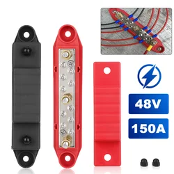 Heavy Duty Marine Terminal Block Positive Negative Bus Bar 12V Power Distribution Block BusBar for Camper Car Boat Caravan RV