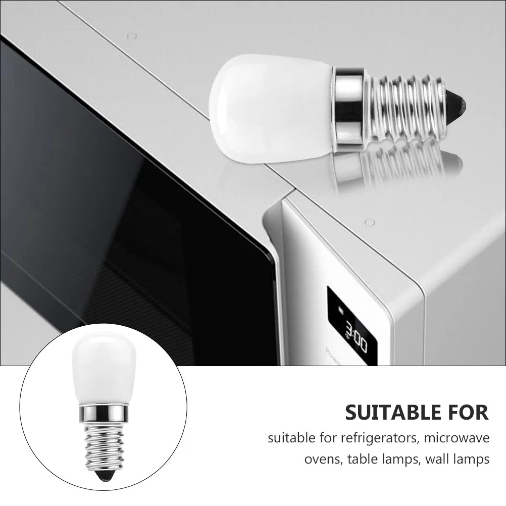 

6Pcs LED Refrigerator Bulb E14 Base Replacement for Fridge Microwave Appliance Light Refrigerator Bulb
