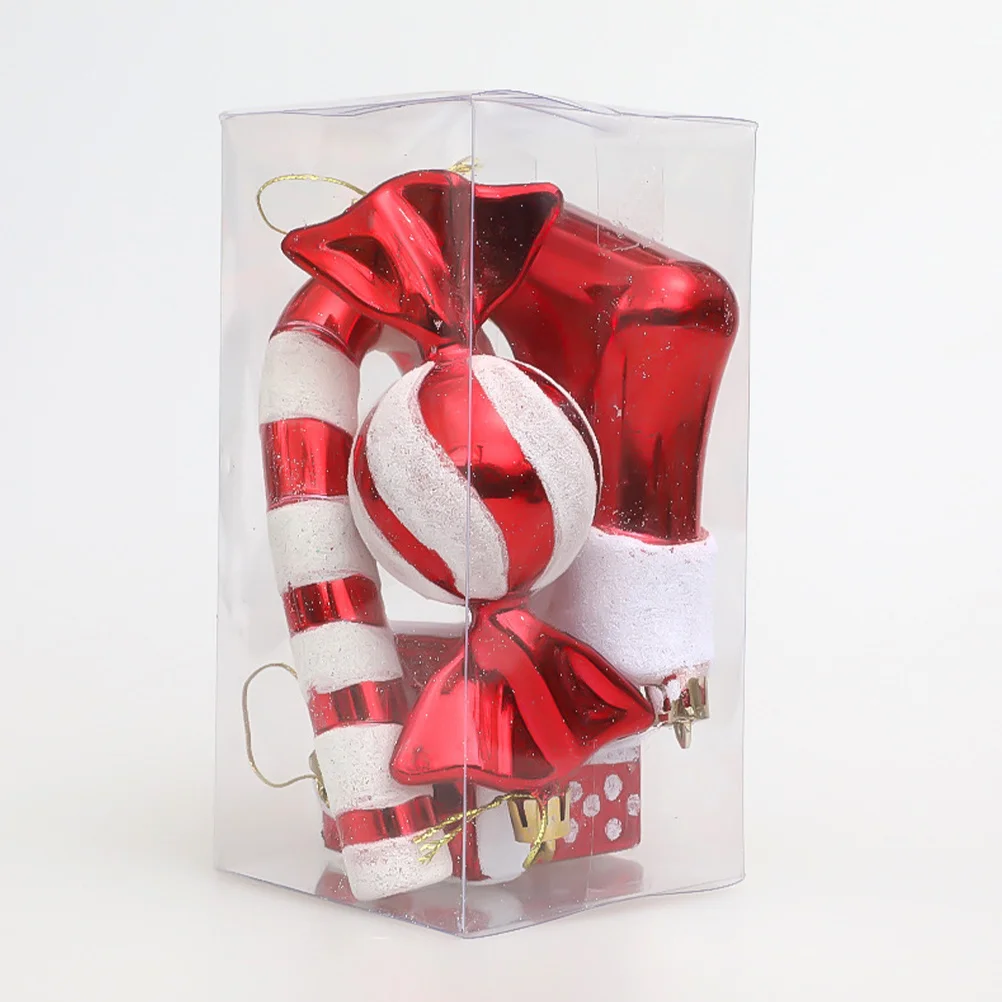 

4Pcs Candy Cane Hanging Ornament Christmas Tree Decoration Xmas Party Home Garden Holiday Hanging Decor Christmas Ornament