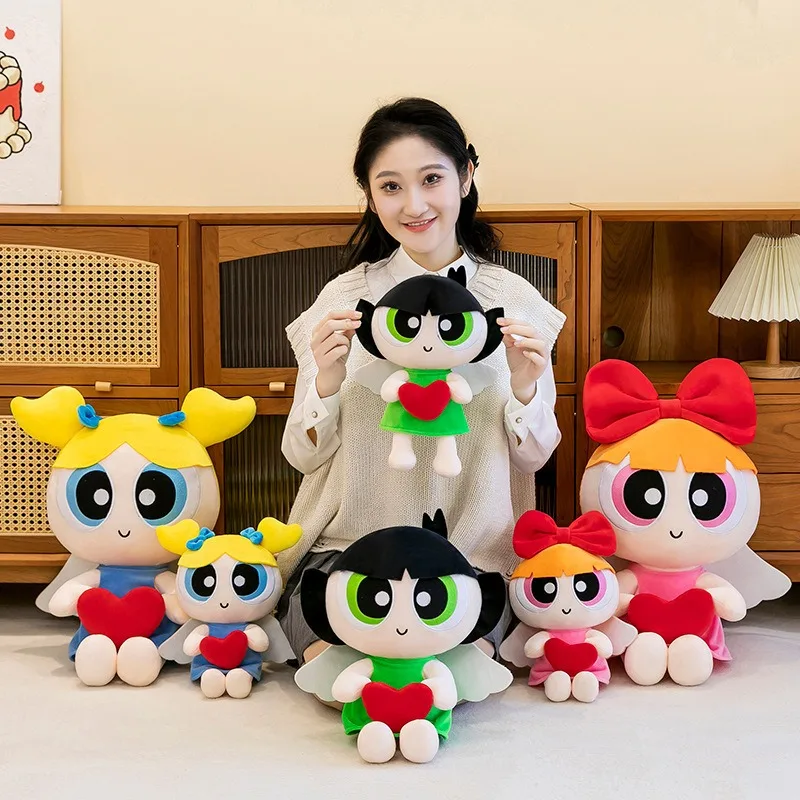 Urocza pluszowa zabawka Powerpuff Girls, wypchana lalka z kreskówki, latająca lalka dla dzieci, prezent urodzinowy, miękka zabawka do handlu transgranicznego.