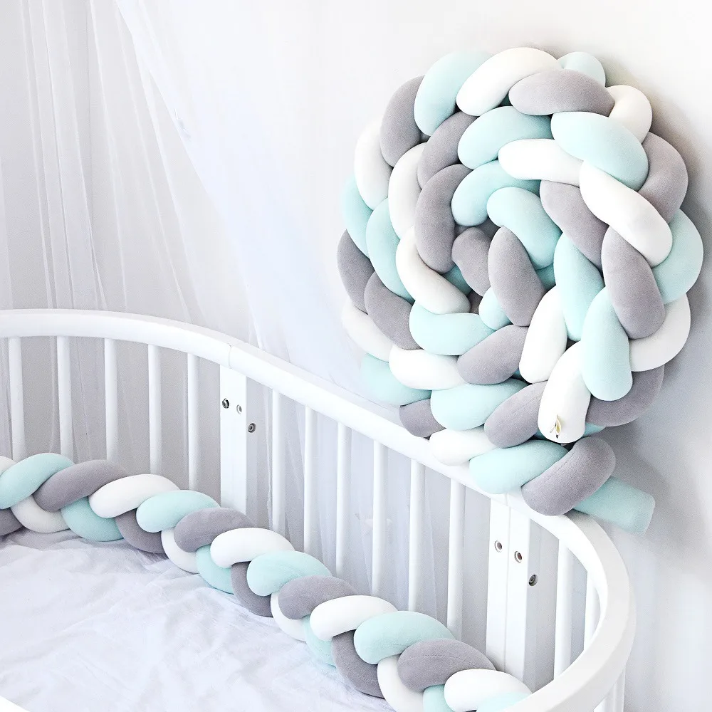 Parure de lit pour bébé garçon et fille, pare-chocs pour bébé, protecteur Cpull, décor de chambre, 2m