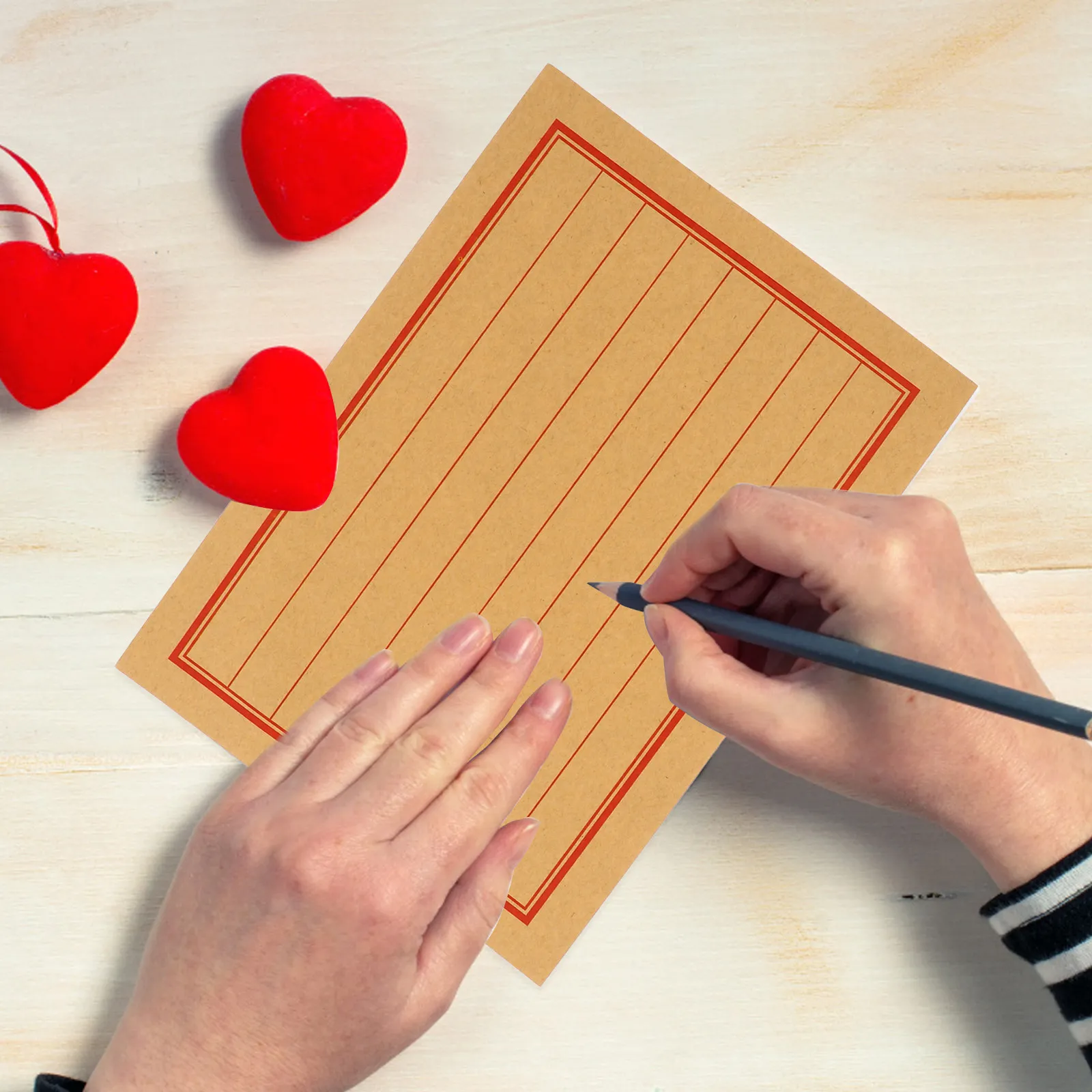 1 set Chinese Style Letter Paper Envelope Set Vertical Line Stationery For Writing Notes Greeting Card Message Card Thanks