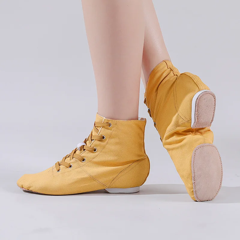 

Женская танцевальная обувь на шнуровке с разделенной подошвой, стандартная тренировочная обувь для социальных сальсы, бальных танцев, латинского джаза, обувь для начинающих, парусиновая обувь