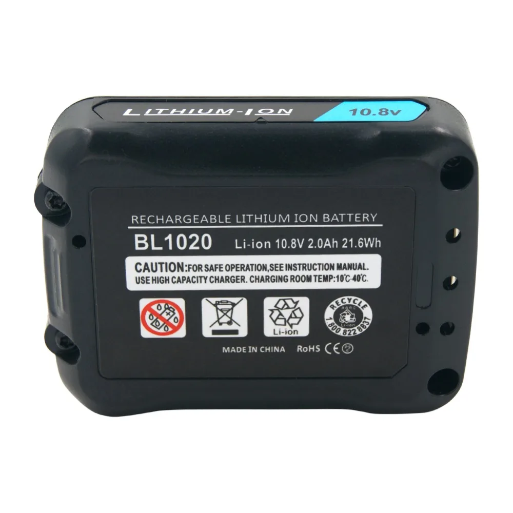 Power Tools Rechargeable Battery 10.8V 12V Max 2000mAh Lithium for Makita BL1040 BL1040B BL1015 BL1020B BL1041 BL1016 BL1021-2A