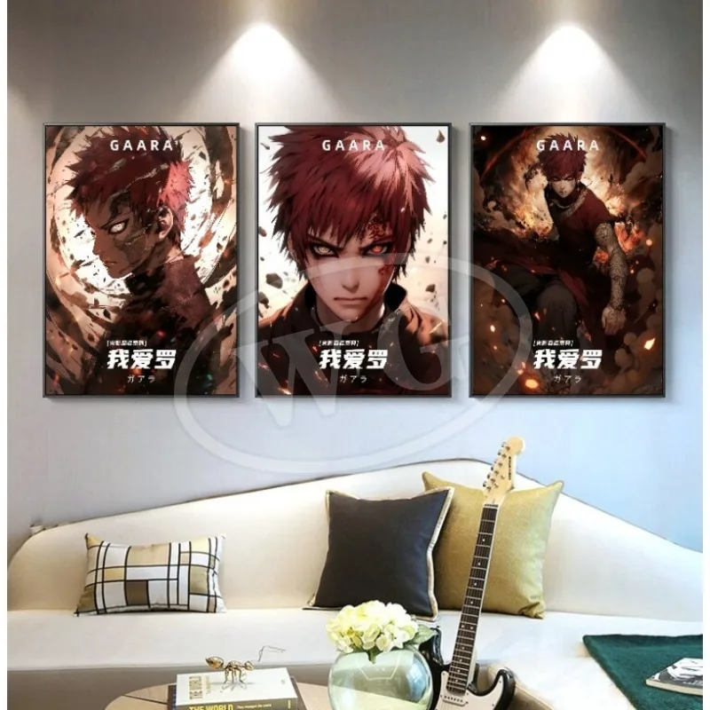 Naruto Gaara HD Color Painting Poster Prevalent AI Anime Character Canvas Painting for Modern Home Decoration Aesthetic