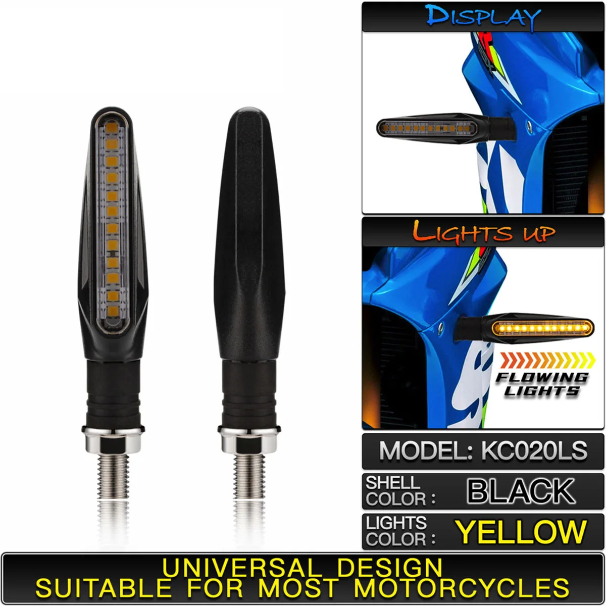 

1Pcs Motorcycle Indicators LED Turn Signal Light Flowing Water Lights Amber Blinker Yellow Lamps Accessory For Dirt Bike Sport