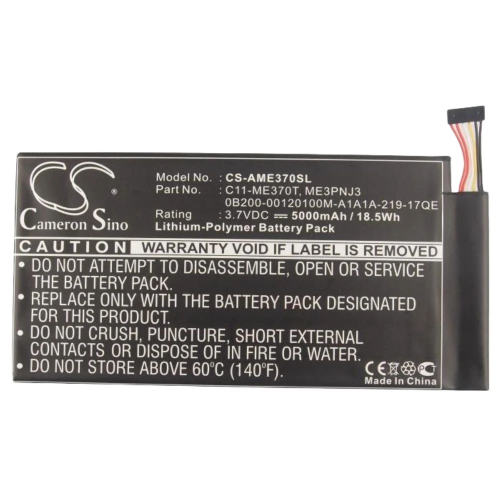 

Li-Polymer Tablet Battery for Asus,3.7v,5000mAh,Transformer Pad TF400,ME301T-A1 Memo Smart PAD 10.1 K001 110-0329H C11-TF400CD